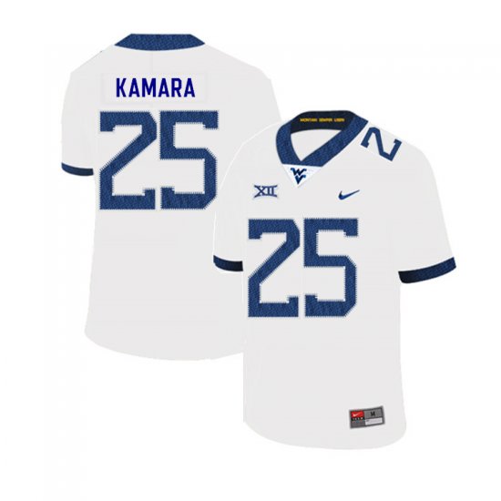 Men's West Virginia Mountaineers NCAA #25 Osman Kamara White Authentic Nike 2019 Stitched College Football Jersey HR15D33YS